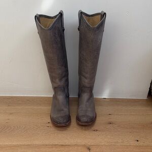 Frye Gray Over the Knee Leather Boots